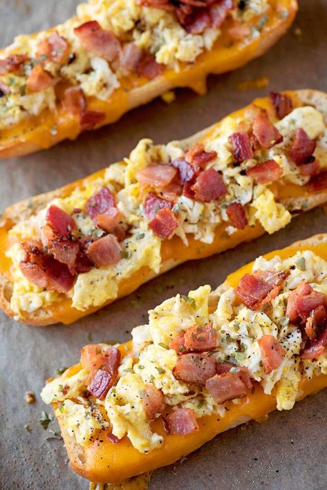 Breakfast Boats, Eggs Cheese Breakfast, Cheese Breakfast, Bacon Egg And Cheese, Egg And Cheese, Breakfast Bites, Bacon Breakfast, High Protein Breakfast, Breakfast Meal Prep