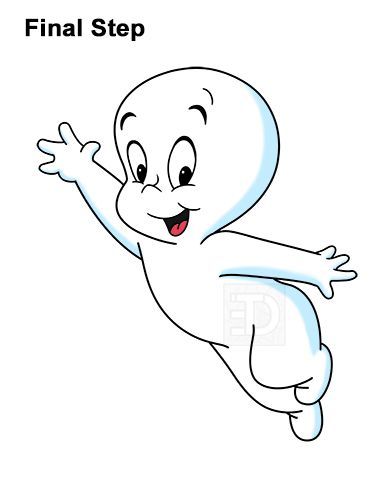 Draw Casper the Friendly Ghost Casper The Ghost Drawings, Casper Drawing Ghost, Casper The Friendly Ghost Drawing, Casper The Friendly Ghost Tattoo, Casper Drawing, Casper Nails, Cartooning Ideas, Casper Tattoo, Casper Cartoon