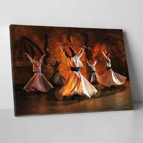 Whirling Dervish, Art Islamic, Islamic Wall Art, Oil Painting, Canvas Print, Wall Art, Canvas, Wall, Art