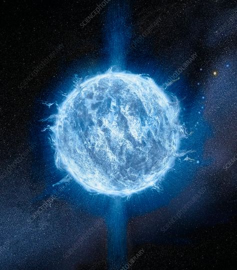 Massive neutron star, illustration. Star Astronomy, Neutron Star Wallpaper, Space Objects, Super Nova, Sirius Star, Neutron Star, Star Illustration, Science Photos, Star System