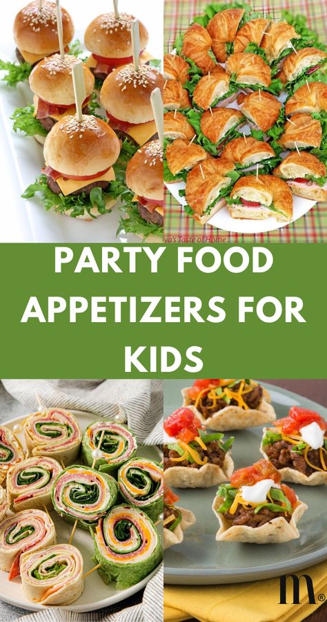 Wow your little guests with these fun and tasty party food appetizers for kids! From savory to sweet, these easy-to-make bites will be a hit at any celebration. Perfect for birthdays, playdates, or family gatherings! Essen, Party Food For Toddlers, Kid Friendly Party Food, Kids Party Menu, Kids Party Finger Foods, Birthday Party Appetizers, Birthday Party Meals, Birthday Appetizers, Kids Birthday Food