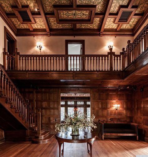 Exquisite Dutch Jacobean Style Tiger House Sells for $1.8M in Hudson, NY - Pricey Pads Dutch Colonial Revival, Tiffany Stained Glass Windows, Jacobean Style, Hudson New York, Solid Brick, Open Dining Room, Hudson Ny, Tiffany Stained Glass, Dutch Colonial