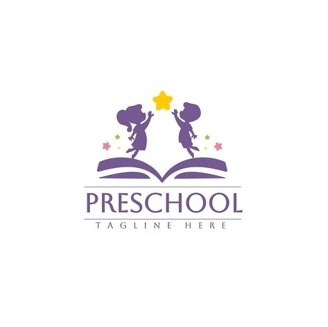 Kindergarten school or preschool logo da... | Premium Vector #Freepik #vector #facade #kindergarten #identity #preschool School Logos Design, Logo Design School, Logo Kindergarten, Daycare Logo Design, Logo Aniversario, Child Care Logo, School Logo Design, Preschool Logo, Kindergarten Logo