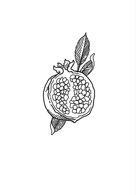 Persephone Tattoo Pomegranates, Patchwork Art Tattoo, Pomegranate Stamp Tattoo, Pomegranate Tattoo Design, Pomegranate Seed Tattoo, Pomegranate Tattoo Small Simple, Minimalist Pomegranate Tattoo, Century Plant Tattoo, Pomegranate Tattoo Meaning