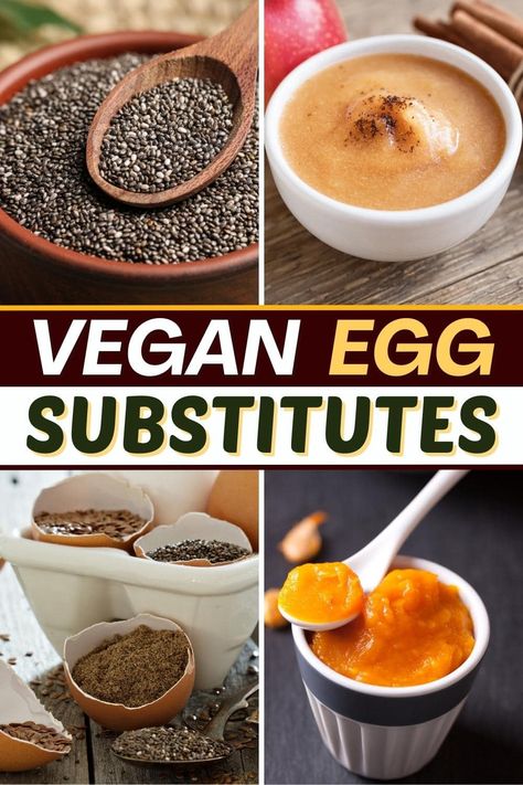 From bananas and pumpkin to chia seeds and aquafaba, there are quite a few vegan egg substitutes. And each alternative works well in a pinch. Vegan Egg Substitute Baking, Substitute For Eggs, Egg Substitutes, Egg Substitute In Baking, Sweet Potato Chocolate, Vegan Egg Replacement, Vegan Egg Substitute, Vegan Waffles, Vegan Egg