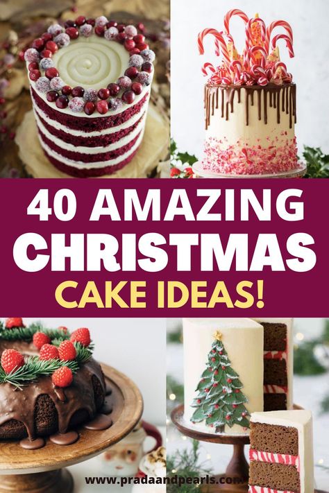 Christmas House Cake Ideas, Fun Christmas Cake Decorating Ideas, Christmas Decor Cake Ideas, Christmas Cake Competition, Cakes Decorated For Christmas, Cakes For Christmas Easy, Crazy Christmas Cakes, Holiday Cakes Christmas Easy Recipes, Modern Christmas Cake Designs