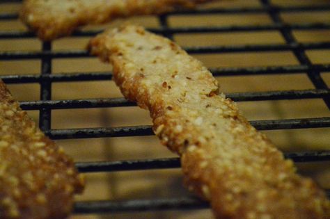 Sesame Crackers Recipes, Sesame Rice Crispy Treats, Sesame Sticks Recipe Snacks, Sesame Cheese Crackers, Sesame Sticks Recipe, Sesame Seed Crackers, Sesame Recipes, Savory Cookies, Sesame Sticks