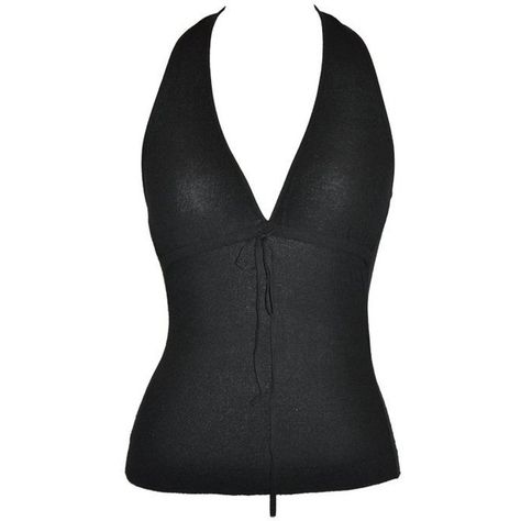 Preowned Dolce & Gabbana Black Halter (€245) ❤ liked on Polyvore featuring tops, black, halter tops, halter top, stretchy tops, dolce gabbana top, stretch top and halter-neck tops Halter Neck Tops, Tie Halter Top, 2000s Clothing, Goddess Outfit, Black Halter Top, Girls Couture, Expensive Clothes, Top Halter, Stretchy Tops