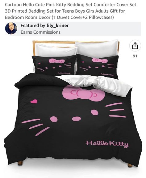 Hello Kitty Bedroom, Hello Cute, Comforter Cover, Comforter Set, Gifts For Adults, Favorite Products, Print Bedding, Room Decor Bedroom, Comforter Sets