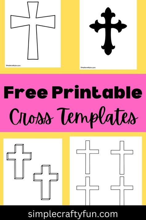 Cross templates with different designs Cross Pictures Image, Cross Template Free Printable, Printable Cross Template, Cross Template, Easter Crosses, Printable Cross, Easter Printables Free, Sunday School Activities, School Activity