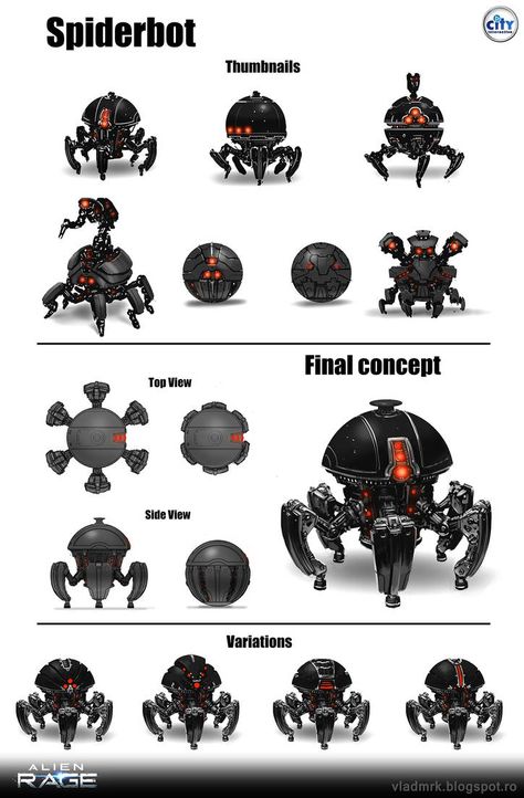 Spiderbot by VladMRK on DeviantArt Robot Concept Art Cyberpunk, Alien Spider, Ekko League Of Legends, Art Cyberpunk, Robot Animal, Drones Concept, Robot Concept, 3d Cnc, Cool Robots