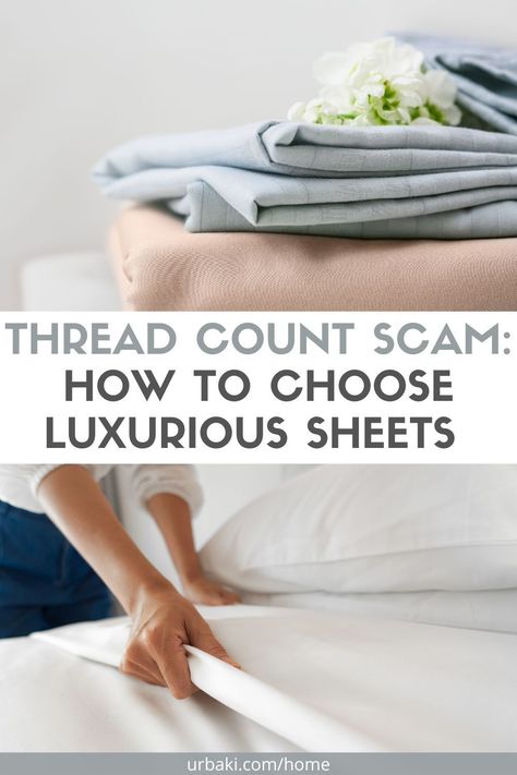 When it comes to buying sheets, the term "thread count" is often thrown around as the ultimate measure of quality and luxury.Conventional wisdom holds that the higher the number, the softer and more durable the sheets will be. But as it turns out, thread count may not be the best indicator of sheet quality after all.In reality, thread count refers to the number of threads woven into one square inch of fabric... Best Bed Sheets To Buy, Bedsheet Size Chart, Best Sheets To Buy, Flat Sheet To Fitted Sheet, Thread Count Guide Bed Sheets, King Size Flat Sheet Dimensions, Best Cooling Sheets, Best Linen Sheets, King Size Bed Sheets