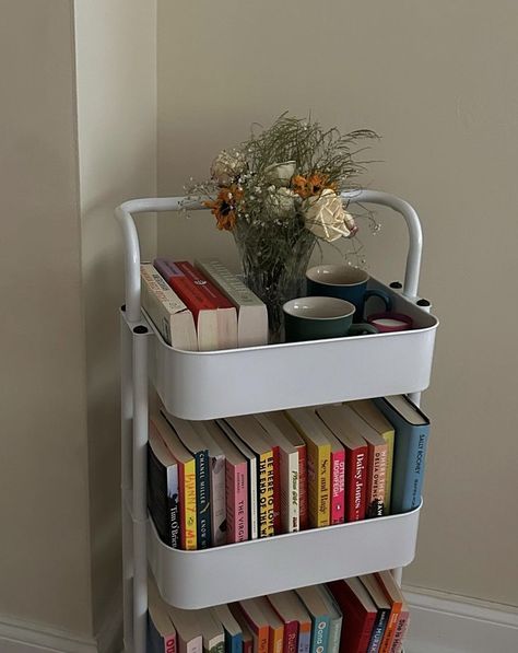 Chaotic Room, Chaotic Room Aesthetic, Ikea Book, Ikea Cart, Chaotic Good, College Dorm Room Inspiration, Book Carts, Book Cart, Dorm Room Inspiration