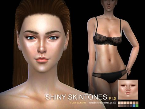 S-Club ts4 WMLL SHINY Skintones(F)1.0 Alpha Texture, Ts4 Skin, Sims 4 Skin Details, Ts4 Makeup, Sims 4 Skin, Sims 4 Anime, Skin Details, Shiny Skin, Sims 4 Update