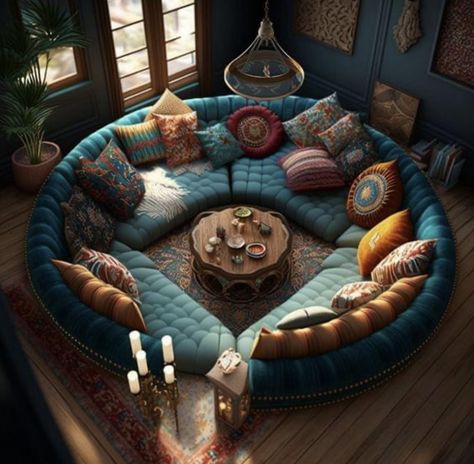 Conversation Pit, Weird Furniture, Fantasy Furniture, Hippie Homes, Nursery Baby Room, Home Decorating Ideas, Dream Room Inspiration, Dream Rooms, Dream House Decor