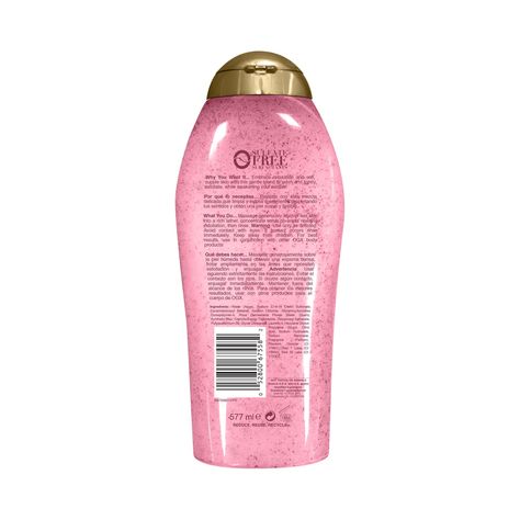 OGX Pink Sea Salt & Rosewater Gentle Soothing Body Scrub, 19.5 Fl Oz - Walmart.com Ogx Hair Products, Liquid Body Wash, Sea Salt Scrub, Sea Salt Scrubs, Skin Facts, Pink Sea Salt, Salt Wash, Body Hygiene, Pink Sea