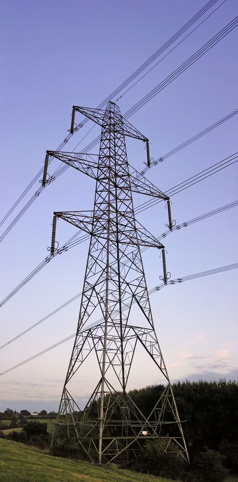 Image Overhead Power Line, Transmission Tower, Michael Faraday, A Level Photography, Transmission Line, Power Lines, Industrial Photography, Energy Conservation, Electrical Installation