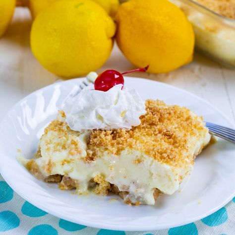 Lemon Fluff, Graham Cracker Dessert, Cracker Dessert, Vanilla Wafer Crust, Spicy Southern Kitchen, Lemon Jello, Citrus Recipes, Fluff Desserts, Jello Desserts