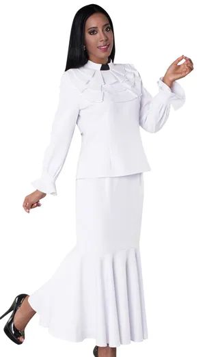 Clergy Women, Clergy Robes, Church Outfit, Mermaid Skirt, Ruffled Collar, Skirt Suit, Long Sleeve Maxi Dress, Skirt Length, White Shirt