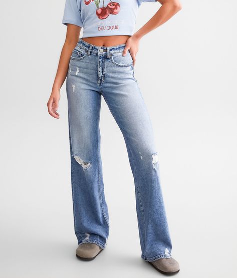 BKE Billie Wide Leg Stretch Jean - Women's Jeans in Clevenger | Buckle Buckle Jeans Women, Women Blue Jeans, Boutique Jeans, Jean Fits, Clothes Wishlist, Womens Cropped Jeans, Buckle Jeans, Abercrombie Jeans, Night Dresses