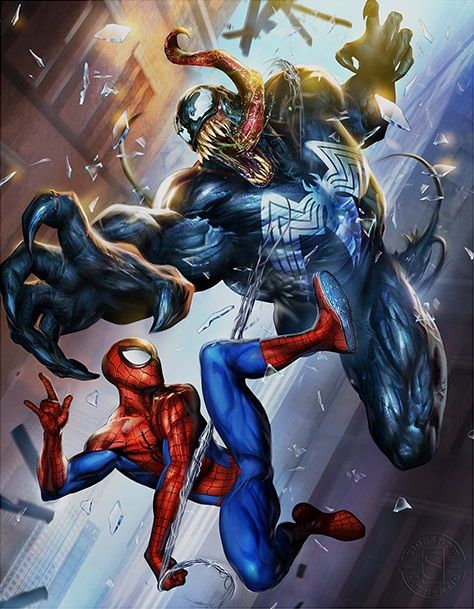 Spider-Man vs Venom Mcu Funny, Superhero Comics Art, Venom Comics, Image Spiderman, Martian Manhunter, Marvel Venom, Spiderman Artwork, Spiderman Pictures, Avengers Comics