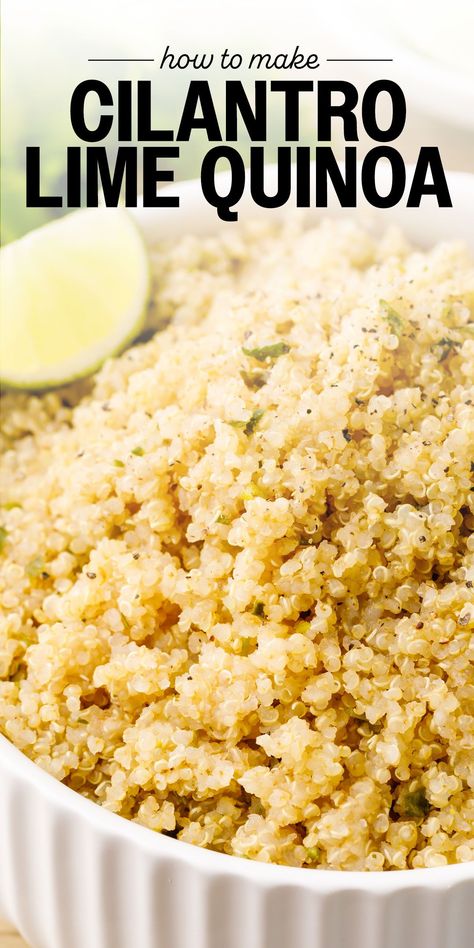 If you're looking for a filling side dish to accompany your main meals, this cilantro lime quinoa recipe is really good recipe to make. Veggie Lettuce Wraps, Cilantro Lime Quinoa, Chipotle Copycat, Lime Quinoa, Keto Sides, Slender Kitchen, Inflammatory Recipes, Healthy Side Dish, Quinoa Healthy