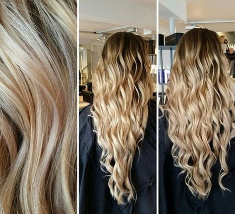 long blonde V cut U Cut Hairstyle, V Cut Hair, V Shaped Haircut, Cool Blonde Hair Colour, The Right Hairstyles, Cool Blonde Hair, Beach Wave Hair, Blonde Curly Hair, Summer Hair Color For Brunettes