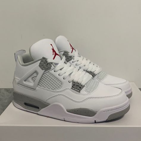 Air Jordan 4 White Oreo Men's Eur 41 (Us 8) Never Worn, Comes With Box, In Very Good Condition Jordan Shoes 4, Air Sneakers, Shoes Grey, Air Jordan 4 Oreo, Jordan4 Oreo, White Oreo Jordan 4, Good Shoes, Jordan 4 Oreo, Jordan 4 White Oreo