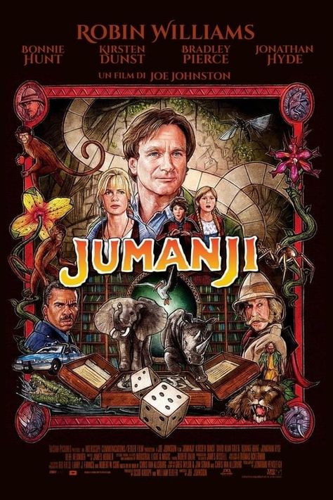 Jumanji (1995) Jumanji Poster, Robin Williams Jumanji, Jumanji 1995, Bonnie Hunt, Jumanji Movie, Human Figure Sketches, Classic Board Games, Adventure Movies, Journey To The West