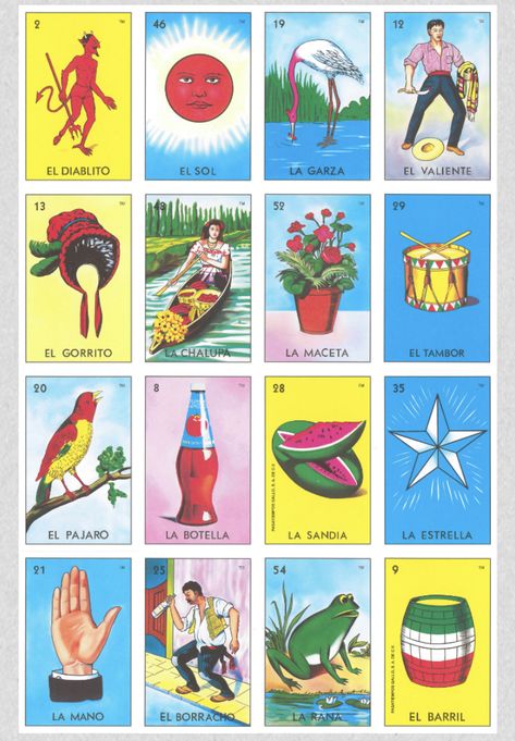 Original Buenas Loteria Cards Alphabet Wall Decor, Printable Playing Cards, Loteria Boards, Loteria Cards, Mexican Culture Art, Bingo Cards Printable, Bottle Cap Crafts, Party Candy, Bingo Printable