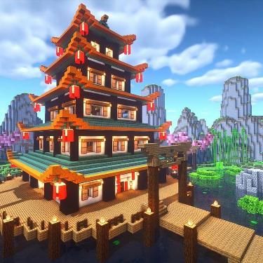 Asian Minecraft Builds, Minecraft Asian Builds, Minecraft Temple, Mansion Minecraft, Minecraft Japanese House, Construction Minecraft, Minecraft Japanese, Rumah Minecraft Sederhana, Minecraft Mansion