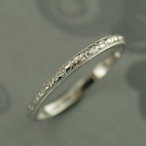 Gold And Silver Wedding Band, Vintage Engraved Wedding Band, White Gold Wedding Bands Women, Cast Band, Delicate Wedding Ring, Filigree Wedding Band, Wedding Ring Vintage, Antique Wedding Bands, Wedding Band Engraving