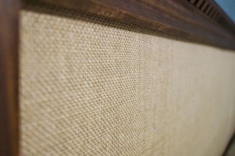 no tools required burlap easy headboard, Do Not Disturb This Groove on Remodelaholic Add Fabric To Headboard, Jute Headboard Diy, Diy Headboard Upholstered Easy, Hessian Headboard, Recover Headboard Diy, Diy Headboards Easy, Jute Headboard, Upholstered Headboard Bedroom Ideas, Burlap Headboard