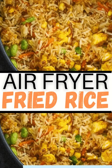 Airfryer Chicken Fried Rice, Rice In The Air Fryer, Rice In Air Fryer Video, Air Fryer Recipes Rice, Air Fryer Puddings, Quick Airfryer Meals, Air Fryer Chicken Fried Rice, Air Fryer Chinese Food, Rice Air Fryer Recipes