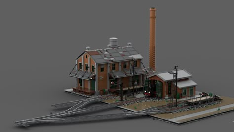 Train Yard, Lego Train Track Layout Ideas, Micro Layout Train, Lego Hospital, Lego Factory, O Scale Train Layout, Lego City Train, Lego Steam Locomotive, Minecraft Steampunk