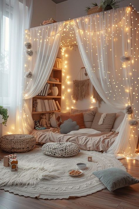 Discover inspiring cozy and luxurious bedroom ideas tailored for teen girls. From stylish decor tips to practical design solutions. Enchanted Playroom, Playroom Canopy, Dream Bedroom Inspiration, Hall Ideas, Pinterest Room Decor, Playroom Ideas, Cute Bedroom Decor, Cozy Room Decor, Redecorate Bedroom