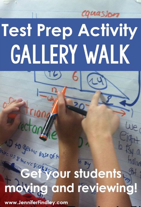 Gallery walk review may be my favorite test prep activity. It is a spin off a gallery walk and gets kids moving and critiquing each other's work. This test prep activity works well with all subjects! Math Carnival, 4th Grade Math Test, Test Prep Fun, Test Strategies, Test Prep Strategies, Jennifer Findley, Test Prep Activities, Test Taking Strategies, Prep Activities