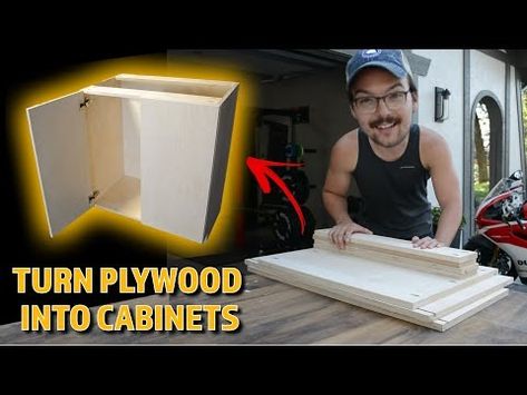 (1) How to BUILD CABINETS Fast and Easy - Frameless Plywood Cabinets - YouTube How To Build Cabinets, Build Cabinets, Track Saw, Frameless Cabinets, Plywood Cabinets, Diy Wooden Projects, Diy Kitchen Storage, Beginner Woodworking Projects, Built In Cabinets