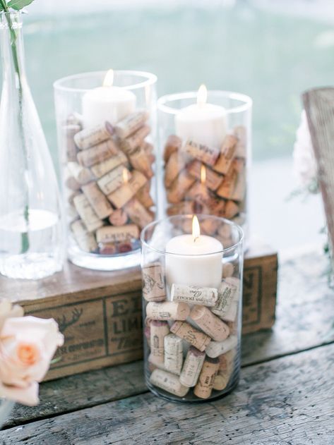 Cork Centerpiece Wedding, Wine Cork Centerpiece Ideas, Wine Corks Wedding Ideas, Wedding Wine Cork Ideas, Wedding Corks Ideas, Wine Cork Centerpiece Wedding, Cork Wedding Decor, Wine Theme Centerpieces, Winery Bridal Shower Decor