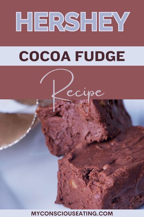 Decadent fudge treat Hershey’s Cocoa Fudge, Fudge Recipes Cocoa Powder, Cocoa Fudge Recipe Easy, Hersey Cocoa Recipes, Hersheys Cocoa Fudge Recipe, Chocolate Fudge With Cocoa Powder, Original Hershey Cocoa Fudge Recipe, Hershey Cocoa Fudge Recipe, Hersheys Cocoa Recipes