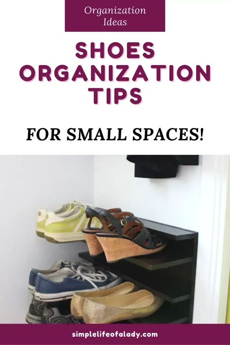 Here are some clever tips for organizing shoes in small spaces: Use over-the-door shoe organizers to save floor space and keep shoes easily accessible. Clear storage boxes can stack and store shoes while keeping them visible. Implement a shoe rack or floating shelves for vertical storage. Read this article to learn more! Clever Shoe Storage, Shoe Storage Ideas For Small Spaces, Shoe Organization Small Space, Kids Shoe Storage, Shoe Storage Hacks, Organizing Shoes, Shoe Organization Diy, Storage Ideas For Small Spaces, Shoe Storage Small Space