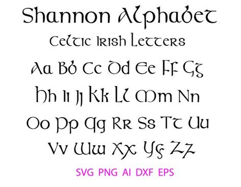 Celtic Font Svg Irish Font Svg Celtic Lettering Old Irish | Etsy Ireland Irish Lettering, Celtic Lettering, Irish Font, Celtic Alphabet, Celtic Fonts, Calligraphy Lessons, Alphabet Font, Old Irish, Hand Lettering Fonts