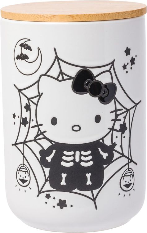 Mummy Jar, Farm Cookies, Hello Kitty Kitchen, Spooky Skeleton, Cookie Snack, White Jar, Cat Scratch, Hello Kitty Halloween, Snack Jars