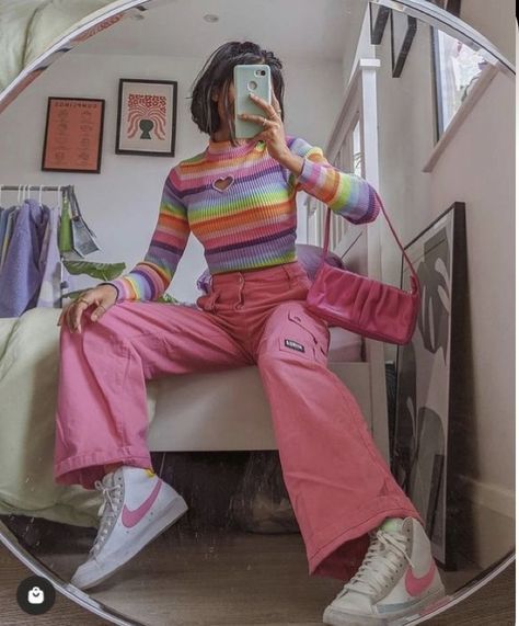 Bright Alt Outfits, Bright Indie Outfits, Acidwave Aesthetic Outfit, Kidcore Outfits Aesthetic, Acid Pixie Aesthetic Outfits, Colorful Indie Outfits, Indiecore Outfits, Indie Core Outfits, Weirdcore Outfits Aesthetic