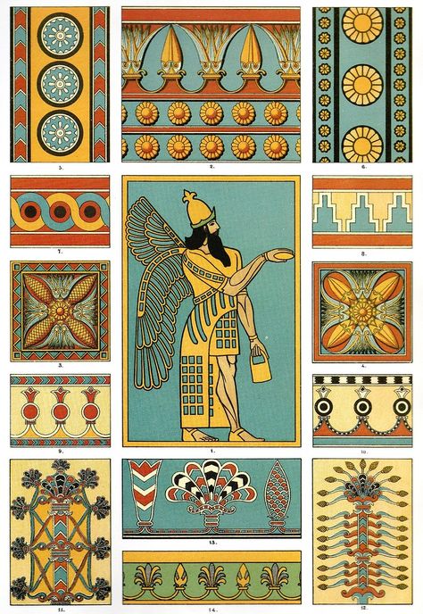 Treasury of Ornament003 | bibliodyssey.blogspot.com/2009/06/… | Flickr Ancient Persian, Egyptian Painting, Ancient Babylon, Ancient Sumerian, Egyptian Design, Ancient Persia, Ancient Mesopotamia, Art Ancien, Ancient Egyptian Art