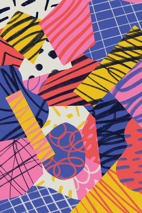 Abstract prints on Behance Geometric Collage Art, Motif Art Deco, Posca Art, Collage Vintage, Graphic Design Pattern, Pattern Illustration, Geometric Art, 그림 그리기, Graphic Design Inspiration