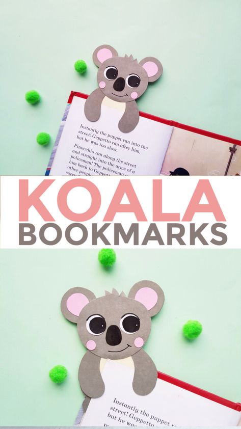 Koala Bear Crafts, Koala Craft For Kids, Koala Crafts, Diy Koala, Kids Paper Crafts, Koala Birthday, Koala Craft, Books Pages, Crochet Bookmark