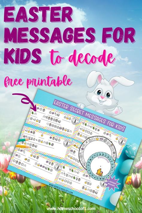 Easter will be here before we know it, and I have put together these super cute Easter messages for kids to decode, for free of course. There are 6 messages and a cipher disk to put together to decode these wonderful Easter messages for kids. Included are also the answer sheets. In total there are 5 pdf’s to print out. Cipher Wheel, Easter Bingo, Easter Worksheets, Boys Easter Basket, Easter Messages, Easter Printable, Easter Activities For Kids, Easter Specials, Easter Hunt