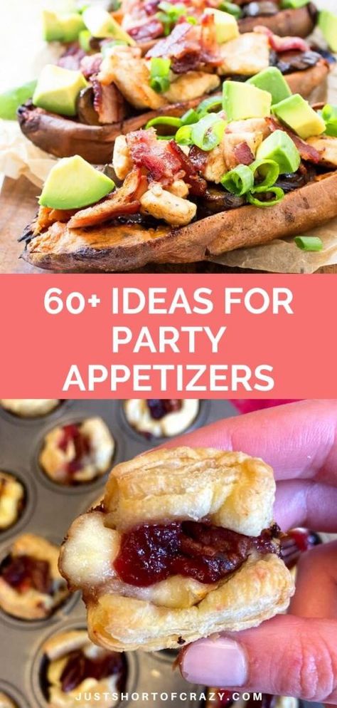 60+ Ideas For Party Appetizers For Your Next Holiday Party - Just Short of Crazy Good Appetizers, Appetizers Italian, Meatball Appetizers, Appetizers For A Party, One Bite Appetizers, Appetizers Cheese, Mushroom Appetizers, Puff Pastry Appetizers, Pastry Appetizer