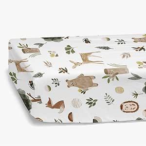 HawSkgFub Boho Woodland Animal Fitted Standard Crib Sheet for Baby Boy Girl, Neutral Forest Bear Deer Fox Toddler Mattress Cover, Soft Breathable Stretchy Nursery Bed Sheets Decor Kids Gift 52" x 28" Woodland Nursery Gender Neutral, Forest Friends Nursery, Baby Deer Nursery, Bed Mattresses, Baby Boy Nursery Woodland, Nursery Bed, Nature Nursery, Forest Nursery Decor, Black Nursery